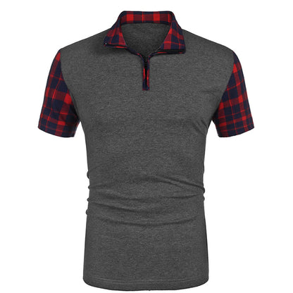 Casual Stitching Short Sleeve Polo Shirt