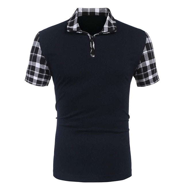 Casual Stitching Short Sleeve Polo Shirt