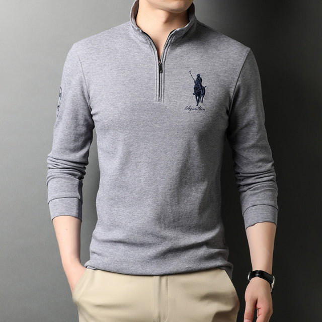 Pure Cotton Long Sleeve Polo Shirt