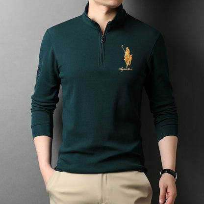 Pure Cotton Long Sleeve Polo Shirt