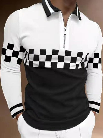 Clothing Black White Long Sleeve Polo Shirts