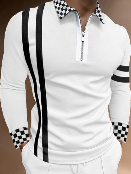 Clothing Black White Long Sleeve Polo Shirts