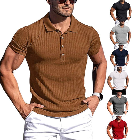 High Stretch Knit Stripe POLO Shirt