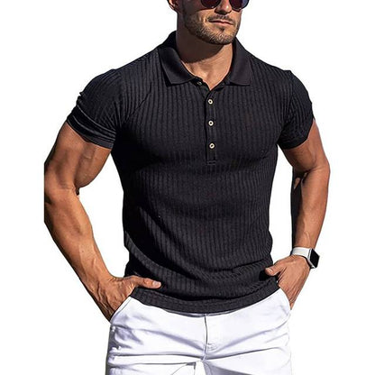 High Stretch Knit Stripe POLO Shirt