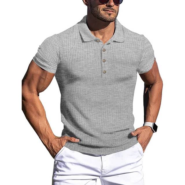 High Stretch Knit Stripe POLO Shirt