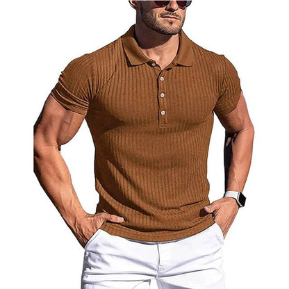 High Stretch Knit Stripe POLO Shirt