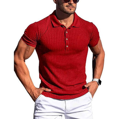 High Stretch Knit Stripe POLO Shirt