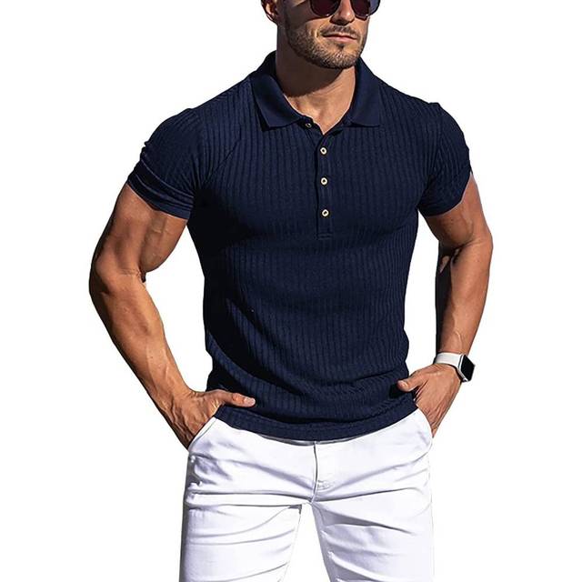 High Stretch Knit Stripe POLO Shirt