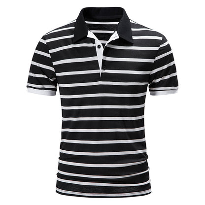 Polo Shirts Men Striped Brand Casual