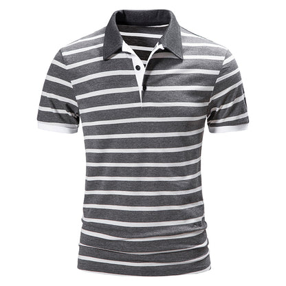 Polo Shirts Men Striped Brand Casual