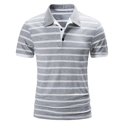 Polo Shirts Men Striped Brand Casual