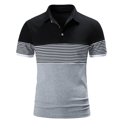 Polo Shirts Men Striped Brand Casual