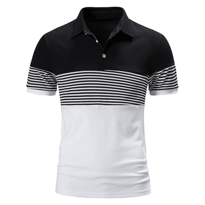 Polo Shirts Men Striped Brand Casual