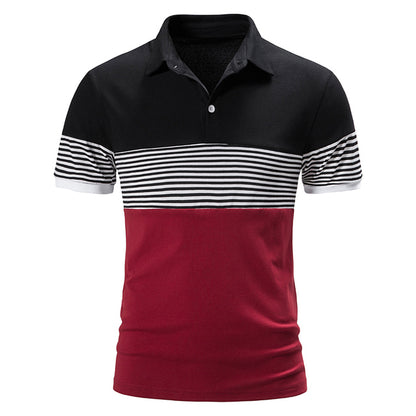 Polo Shirts Men Striped Brand Casual