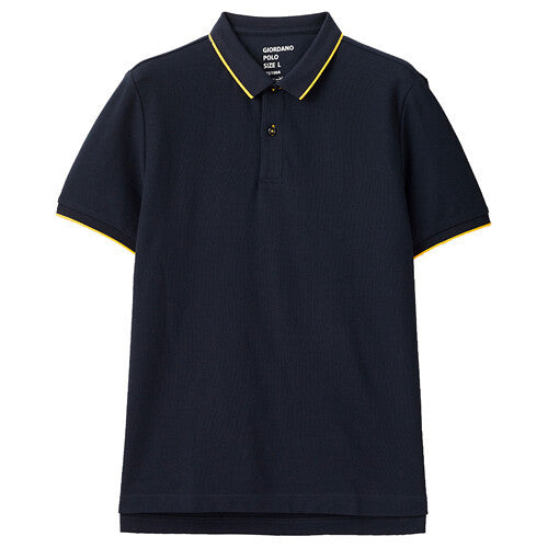 Tipping Short Sleeve Polo Shirt Mesh Structure