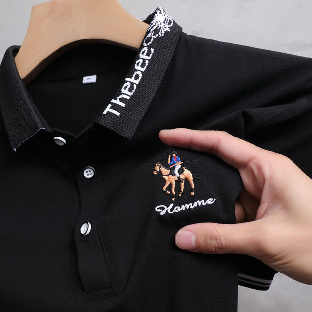 Loose Style Men Embroidery Polo Shirts Summer Tops for Men