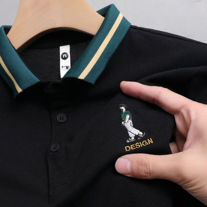 Loose Style Men Embroidery Polo Shirts Summer Tops for Men