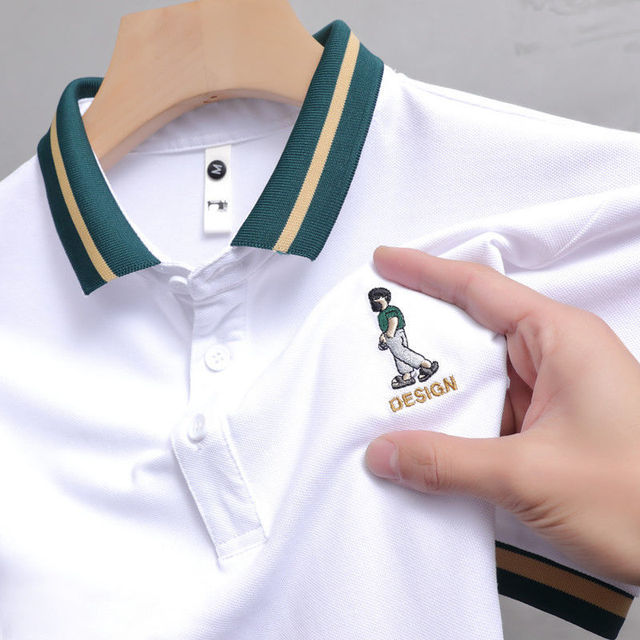 Loose Style Men Embroidery Polo Shirts Summer Tops for Men