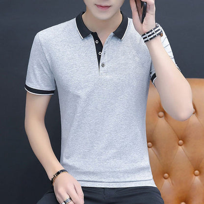 Polo Shirts Striped Men Casual