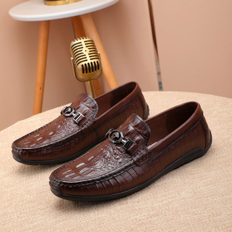 Crocodile Skin Loafer Shoes