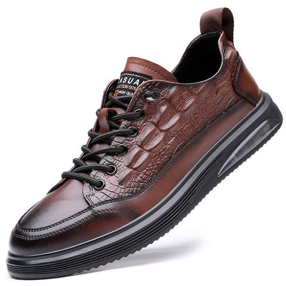 Crocodile Pattern Trend Urban Casual Leather Shoes