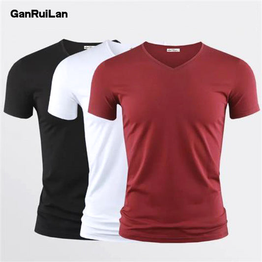 T Shirt Pure Color Short Sleeved