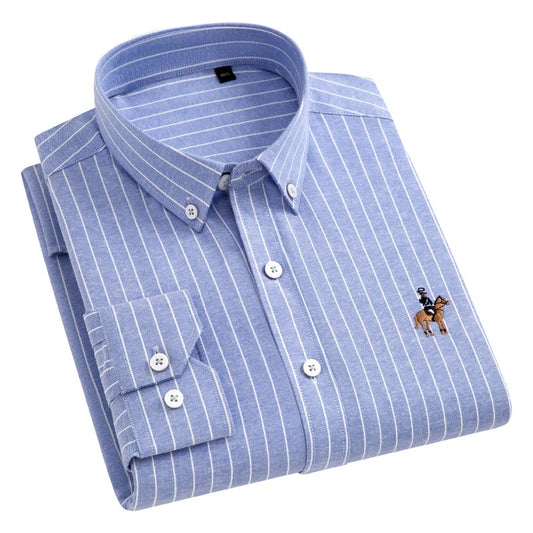 Casual Pure Cotton Oxford Striped Shirts