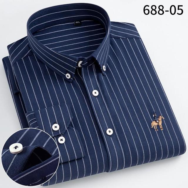 Casual Pure Cotton Oxford Striped Shirts