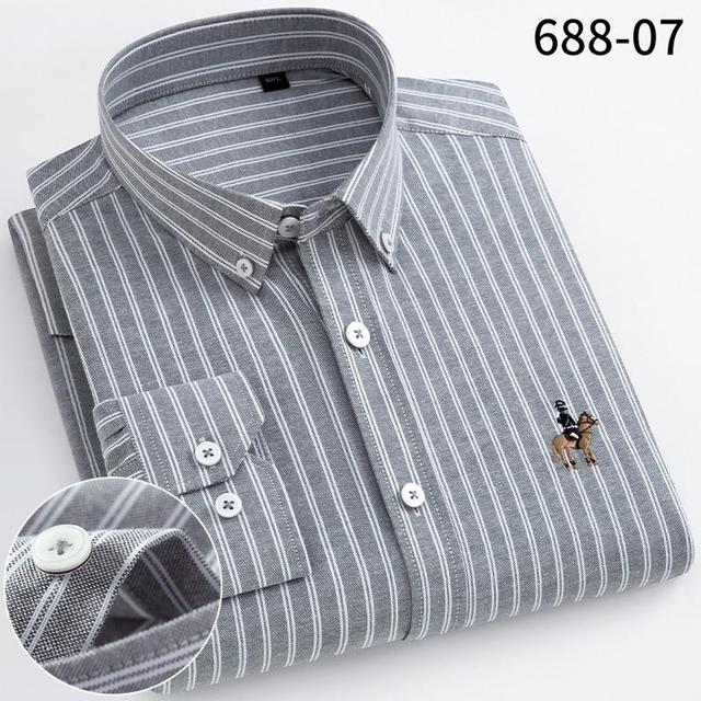 Casual Pure Cotton Oxford Striped Shirts