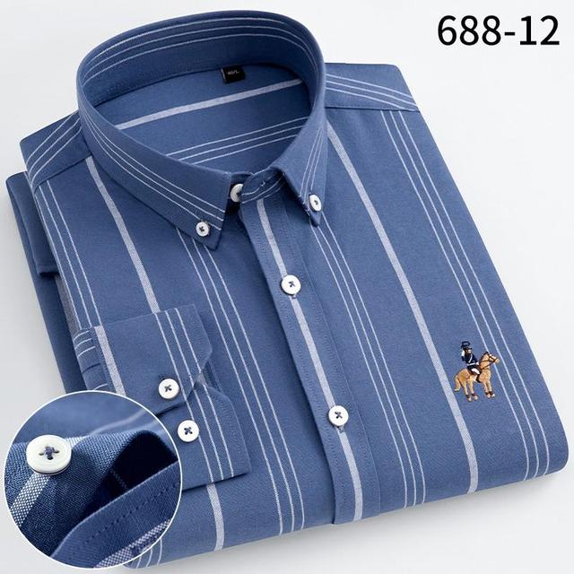 Casual Pure Cotton Oxford Striped Shirts