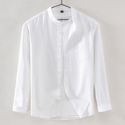 Casual Shirt Cotton Oxford Stand Collar Shirt