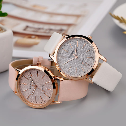 Casual Quartz Leather Band Starry Sky Watch