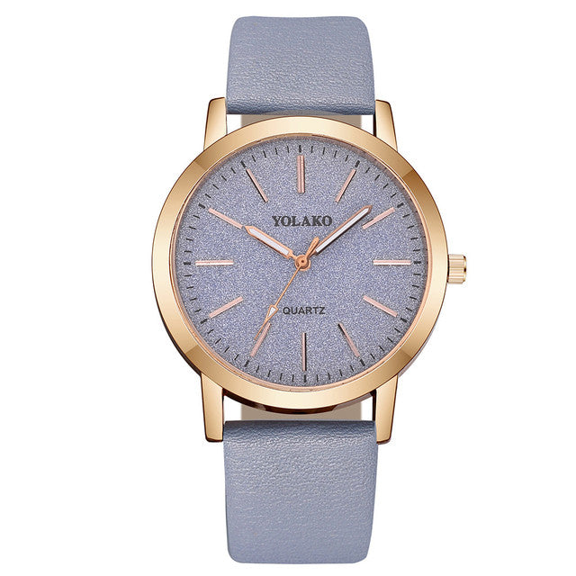 Casual Quartz Leather Band Starry Sky Watch