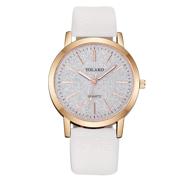 Casual Quartz Leather Band Starry Sky Watch