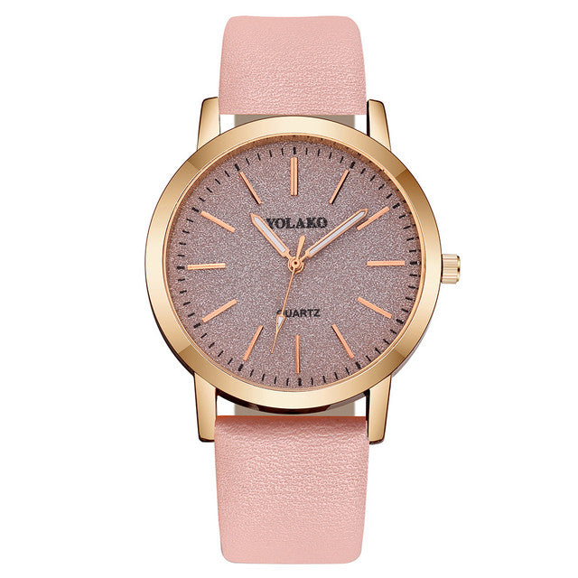 Casual Quartz Leather Band Starry Sky Watch