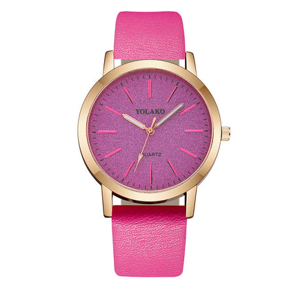 Casual Quartz Leather Band Starry Sky Watch