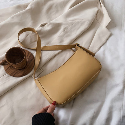 Cute Solid Color Small Leather Shoulder Bag