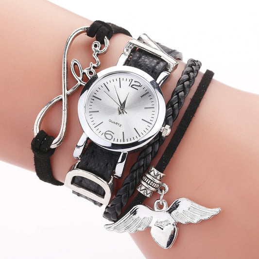 Heart Pendant Bracelet Dress Quartz Watch