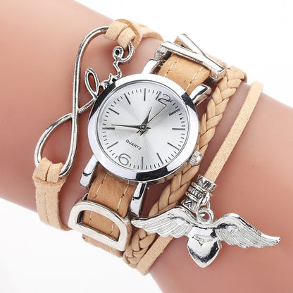 Heart Pendant Bracelet Dress Quartz Watch