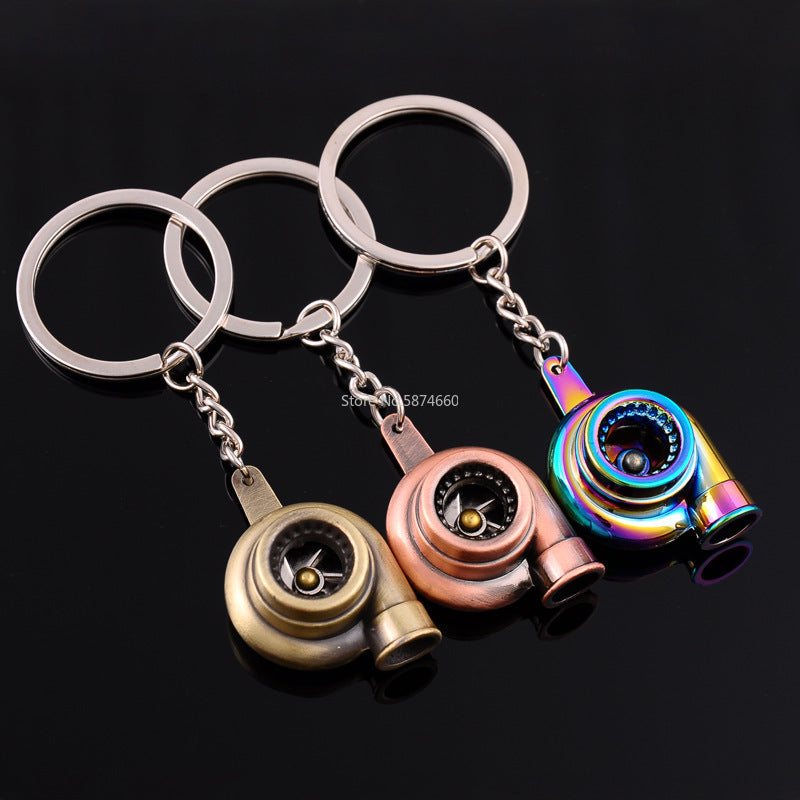 Mini Turbo Turbocharger Key chain Spinning Turbine