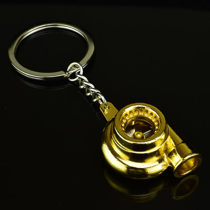 Mini Turbo Turbocharger Key chain Spinning Turbine