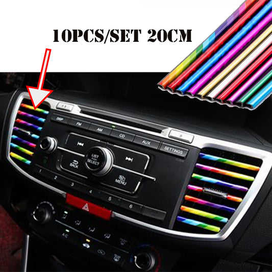 Car Air Vent Trim Strip Chrome Grille Decoration