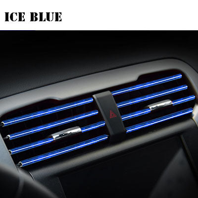 Car Air Vent Trim Strip Chrome Grille Decoration