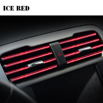 Car Air Vent Trim Strip Chrome Grille Decoration