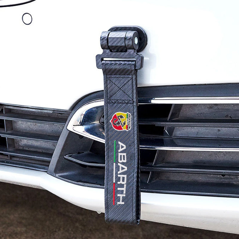 Universal Car Styling Carbon Fiber Trailer Rope Belt Sticker Strap