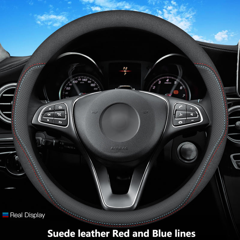 Suede Leather Car Steering Wheel Cover Mercedes-Benz