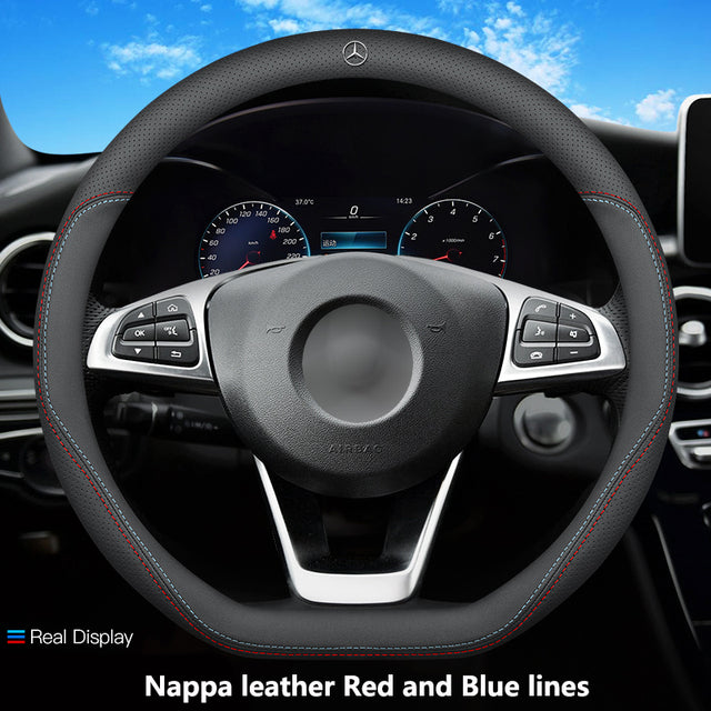 Suede Leather Car Steering Wheel Cover Mercedes-Benz