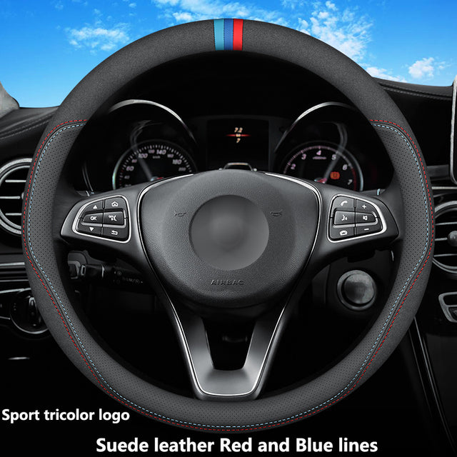 Suede Leather Car Steering Wheel Cover Mercedes-Benz