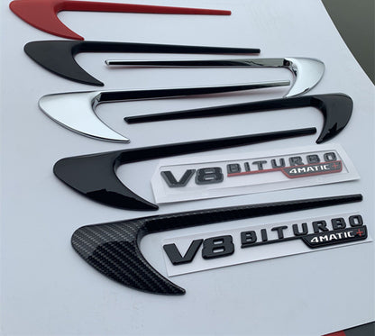 2pcs Vent Fender Trim Emblem Blade Logo