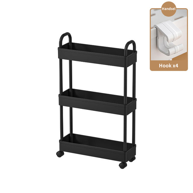 Layer Floor Cart Shelves Kitchen Mobile Storage